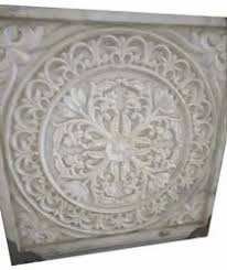 White Marble Floral Carving